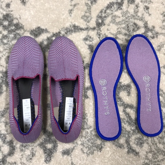 Rothy’s s5 Amethyst Metallic Herringbone Loafers - Picture 4 of 5